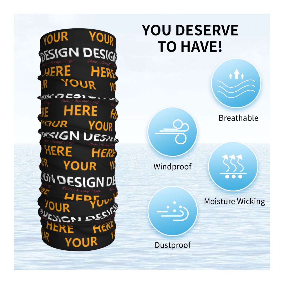 Personalize seu design aqui ba - Neck Gaiter Face Cover avaliação e preço