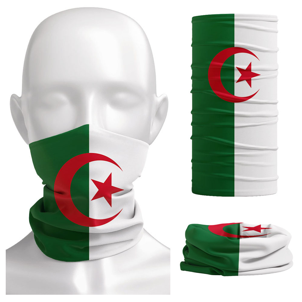 Bandeira da Argélia impressa b - Neck Gaiter Face Cover avaliação e preço